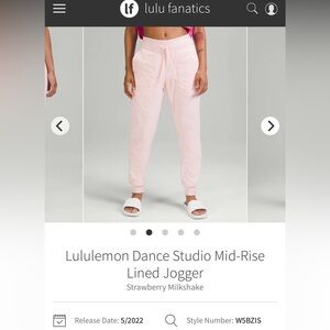 Lululemon Dance Studio Lined Jogger in Strawberry Milkshake Size 12